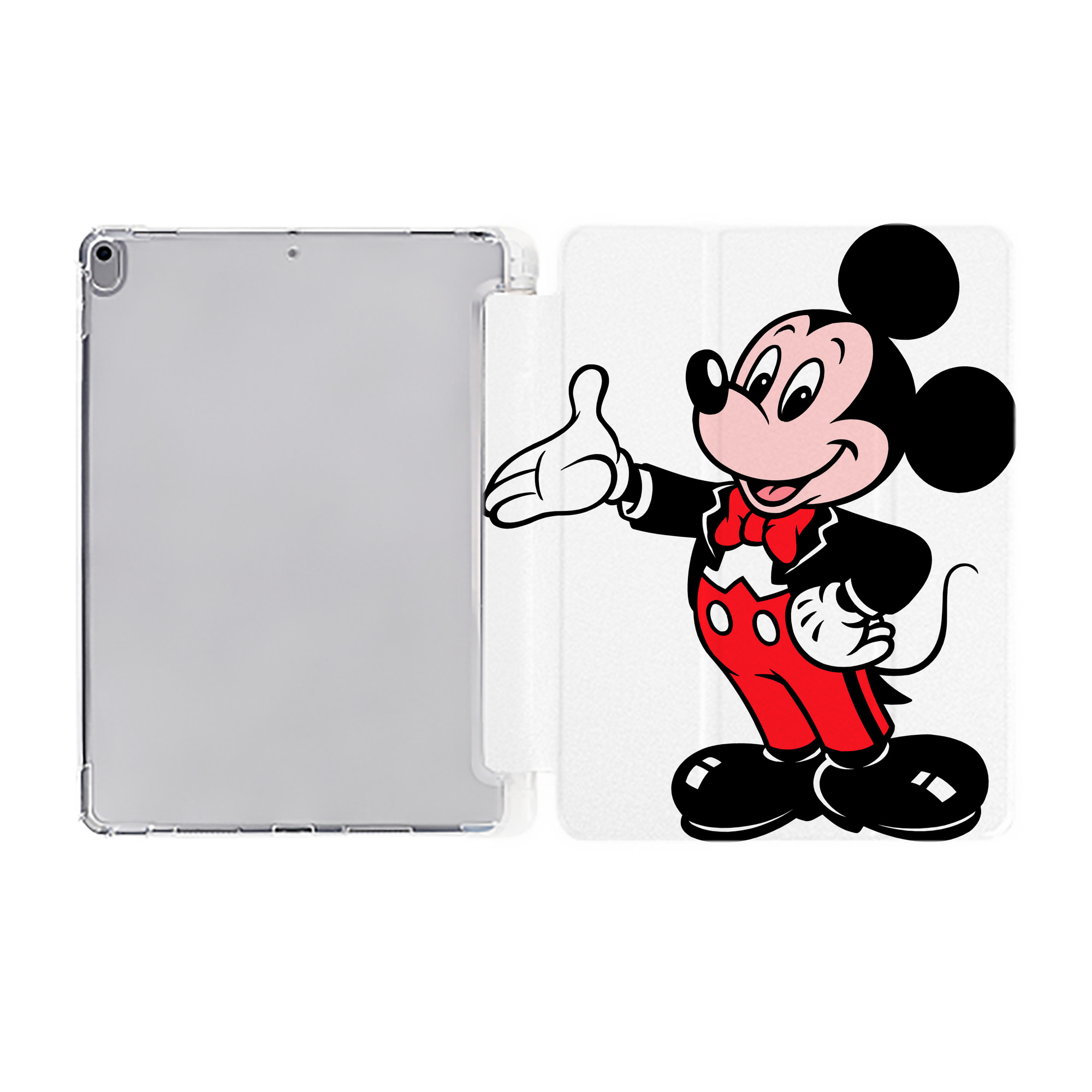 （画像用） ミッキーマウス Mickey Mouse IPad ケース ペン収納付き 三つ折りスタンド PUレザー×シリコン 対応機種9.5/10.5/10.9インチ